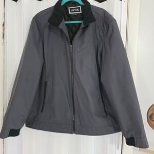 Apt 9 mens bomber type jacket coat XL dark gray zipped pockets quilted lining